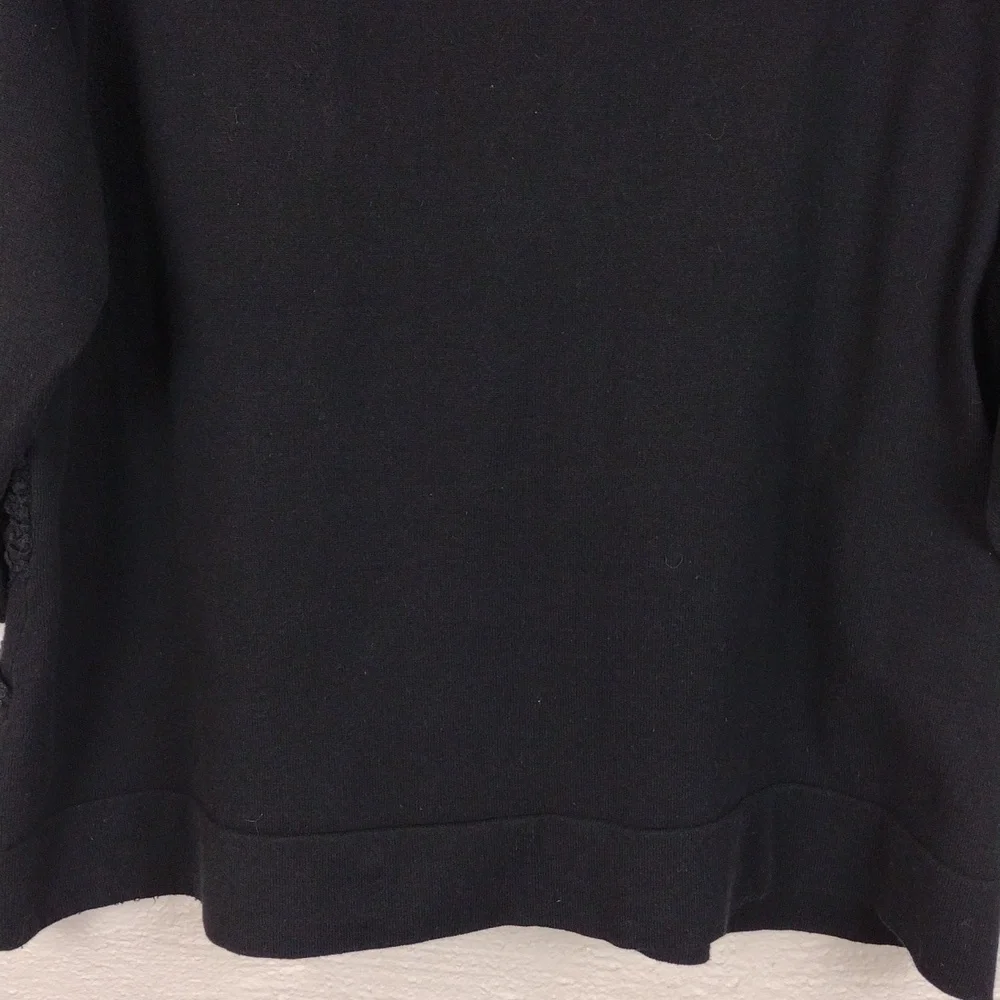 Charter Club Woman Black Crochet Textured Short Sleeve Button Up Cardigan Top - Picture 11 of 14